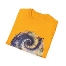 Mocha Spider Dance 2:  Spiral Tie-Dye Unisex T-Shirt, Boho Style Tee, Casual Comfort Shirt, Gift for Nature Lovers, Summer Vibes Apparel