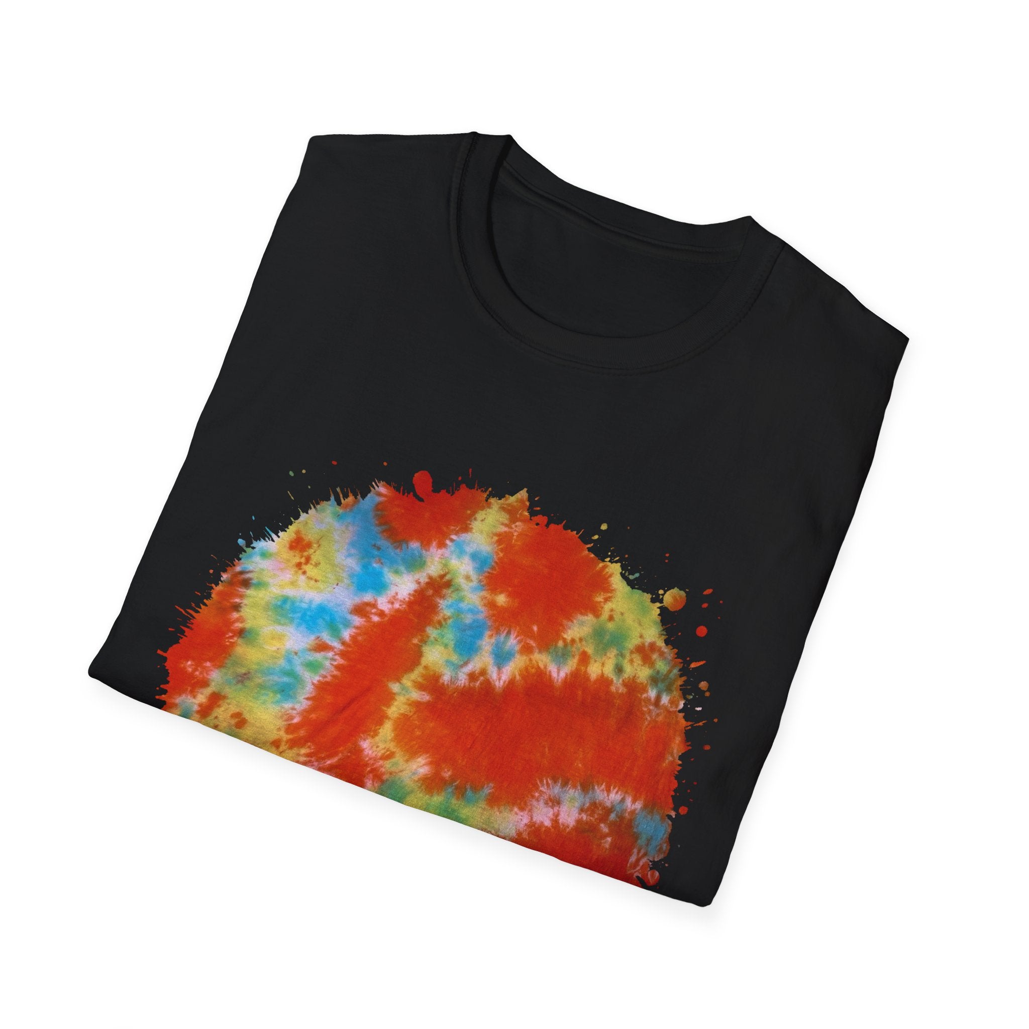 Orange Krush 2:  Tie-Dye Krush Unisex Softstyle T-Shirt, Vibrant Casual Tee, Bohemian Top, Festival Wear, Gift for Music Lovers