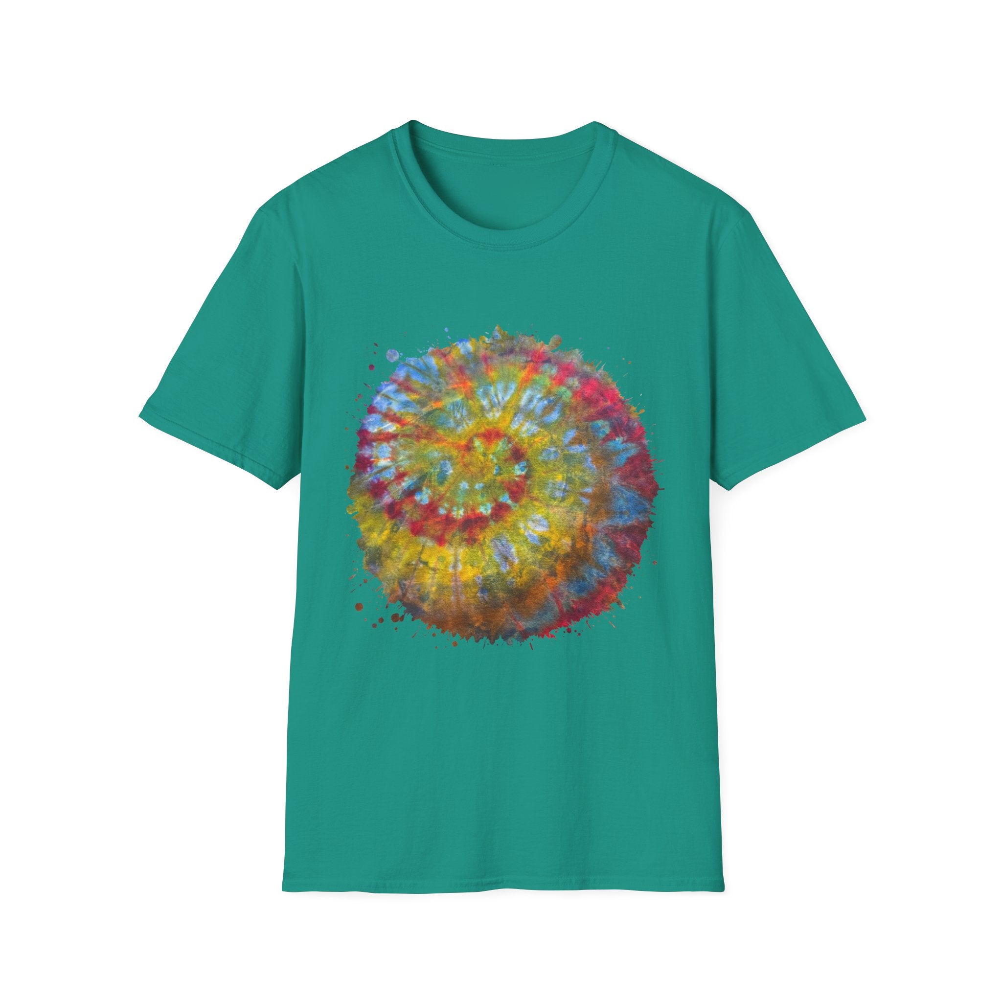 Watermelon Krush 2:  Colorful Spiral Tie-Dye Unisex Softstyle T-Shirt, Summer Vibes Shirt, Festival Apparel, Gift for Her, Boho Fashion