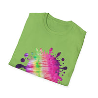 Neon Discovery 2:  Colorful Tie-Dye Splash Unisex Softstyle T-Shirt, Casual Tee, Summer Vibes, Festival Wear, Everyday Comfort, Gift Idea