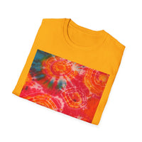 RIPPLE: Koi pond inspired ripple swirl style, Tie-Dye Unisex Softstyle T-Shirt, Bohemian Tee, Summer Vibes Shirt, Festival Wear, Gift for Her, Unique Tie Dye Fashion