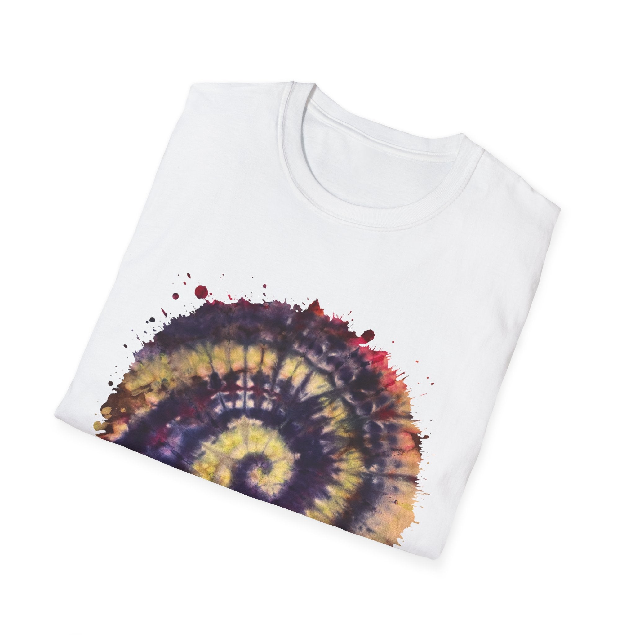 Scarlet Saga 2:  Spiral Tie-Dye Unisex Softstyle T-Shirt | Boho Chic, Casual Wear, Gift for Artists, Summer Fashion, Music Festivals
