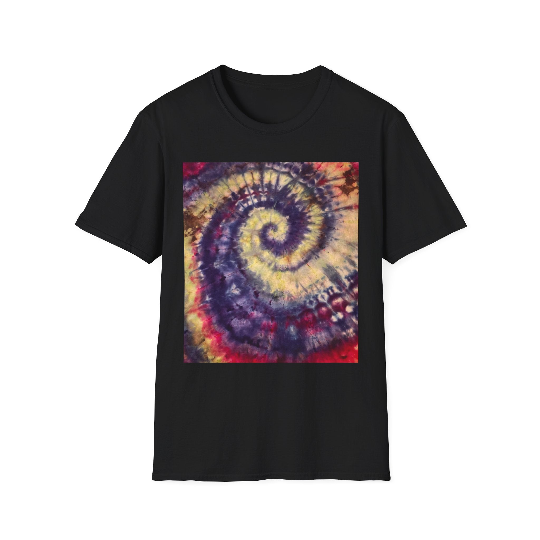 SCARLET SAGA: Rip tide swirl, Colorful Tie-Dye Unisex T-Shirt, Festival Wear, Casual Outfit, Gift for Friends, Summer Apparel, Comfortable Style