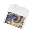 MOCHA SPIDER DANCE:  Unique Spiral Tie-Dye Unisex T-Shirt, Boho Chic Tee, Summer Vibes Top, Festival Wear, Eco-Friendly Gift