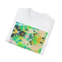 TURQUOISE TREASURE: Tide pool inspired,  Vibrant Tie-Dye T-Shirt, Unisex Softstyle Tee, Casual Summer Wear, Music Festival Attire, Boho Chic Shirt, Unique Gift for Friends