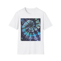 COBALT TORNADO: Tie-Dye Spiral Unisex T-Shirt, Bohemian Style Tee, Festival Apparel, Casual Wear, Gift for Him or Her
