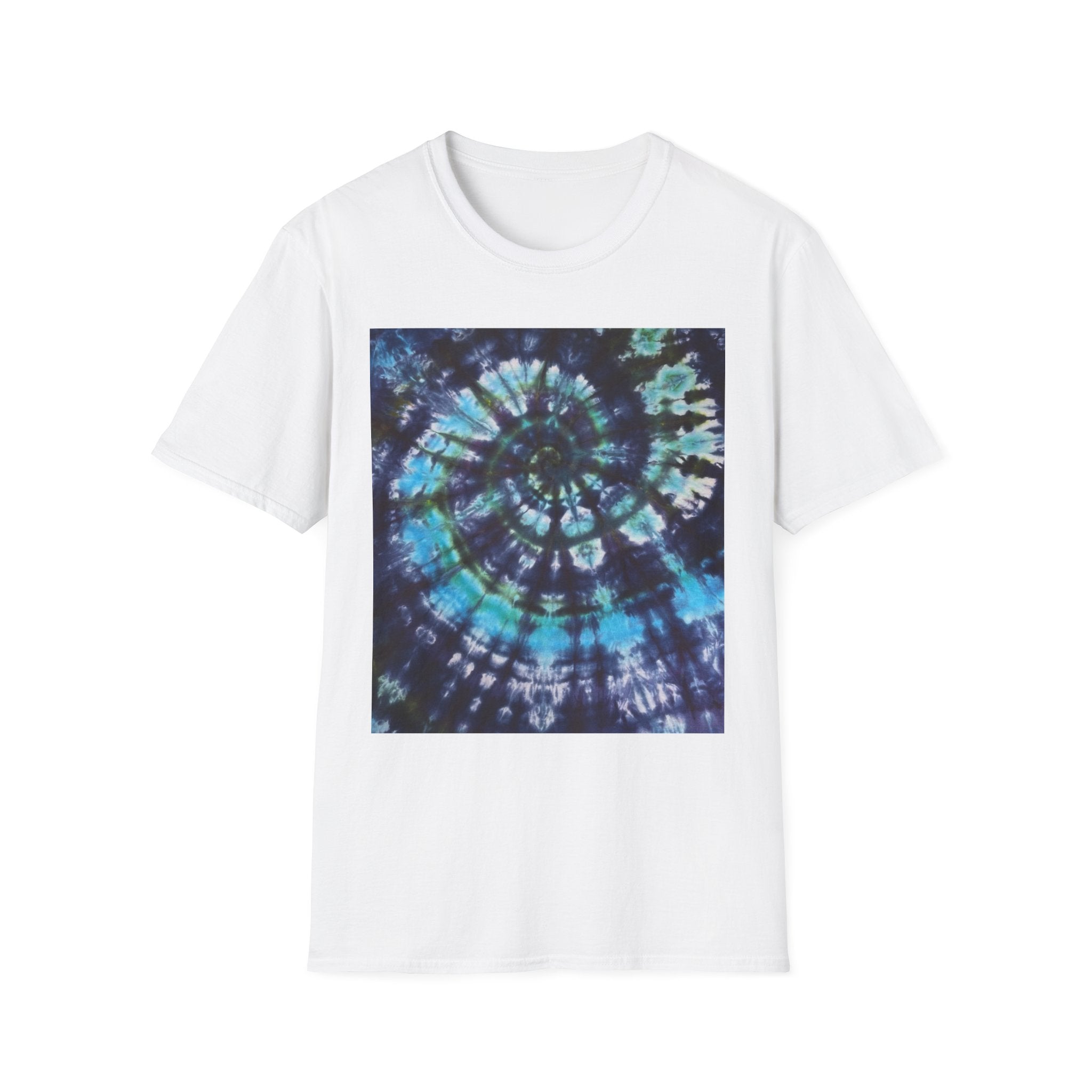 COBALT TORNADO: Tie-Dye Spiral Unisex T-Shirt, Bohemian Style Tee, Festival Apparel, Casual Wear, Gift for Him or Her