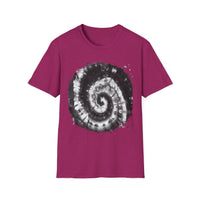 ABYSS: "Down the rabbit hole" vibe, Tie-Dye monochrome Swirl, Unisex Softstyle T-Shirt | Colorful Summer Shirt | Perfect for Festivals, Casual Outings, Gifting, Holidays