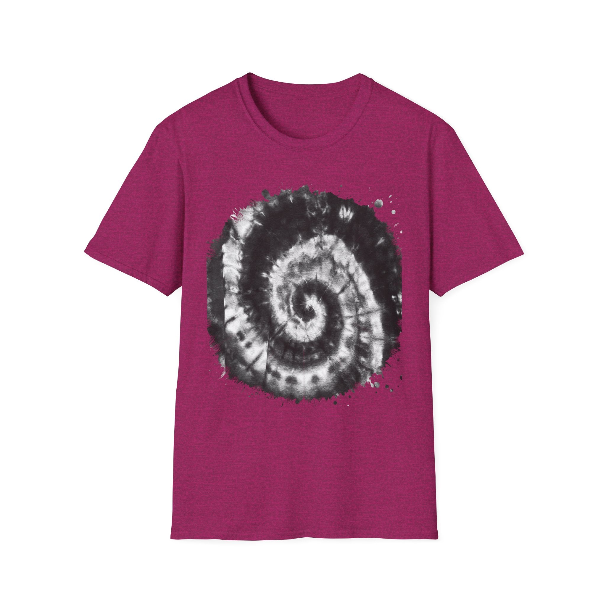 ABYSS: "Down the rabbit hole" vibe, Tie-Dye monochrome Swirl, Unisex Softstyle T-Shirt | Colorful Summer Shirt | Perfect for Festivals, Casual Outings, Gifting, Holidays