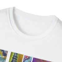 The DILEMMA: Colorful Graphic Collage Unisex Softstyle T-Shirt, Casual Tee, Unique Gift, Art Lover Shirt, Everyday Wear, Festival Apparel