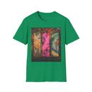 FIRE STONE: Stonehenge inspired collage, Colorful Tie-Dye Unisex T-Shirt, Boho Tee, Summer Vibes Shirt, Festival Wear, Unique Gift for Him and Her
