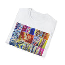 THE SCRAMBLE: Colorful, sampler style,  Tie-Dye collage Unisex T-Shirt, Vibrant Casual Wear, Summer Festival Top, Gift for Him/Her, Retro Vibe Fashion