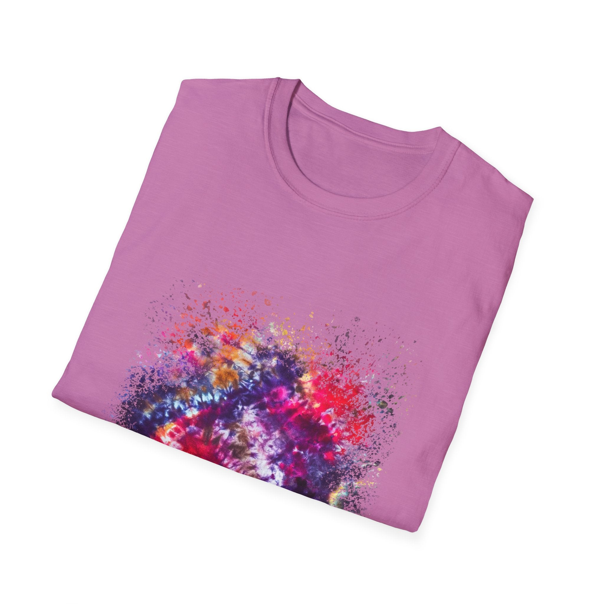 Fifth Dimension 2:  Cool Splash Art Unisex Softstyle T-Shirt, Colorful Tee, Casual Wear, Birthday Gift, Art Lover Shirt, Graphic Tee