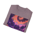 INDIGO ODYSSEY:  Half Swirl tie dye, Colorful Tie-Dye Unisex Softstyle T-Shirt, Summer Vibes Tee, Festival Apparel, Gift for Him/Her, Casual Wear, Retro Style