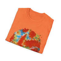 Orange Krush 2:  Tie-Dye Krush Unisex Softstyle T-Shirt, Vibrant Casual Tee, Bohemian Top, Festival Wear, Gift for Music Lovers