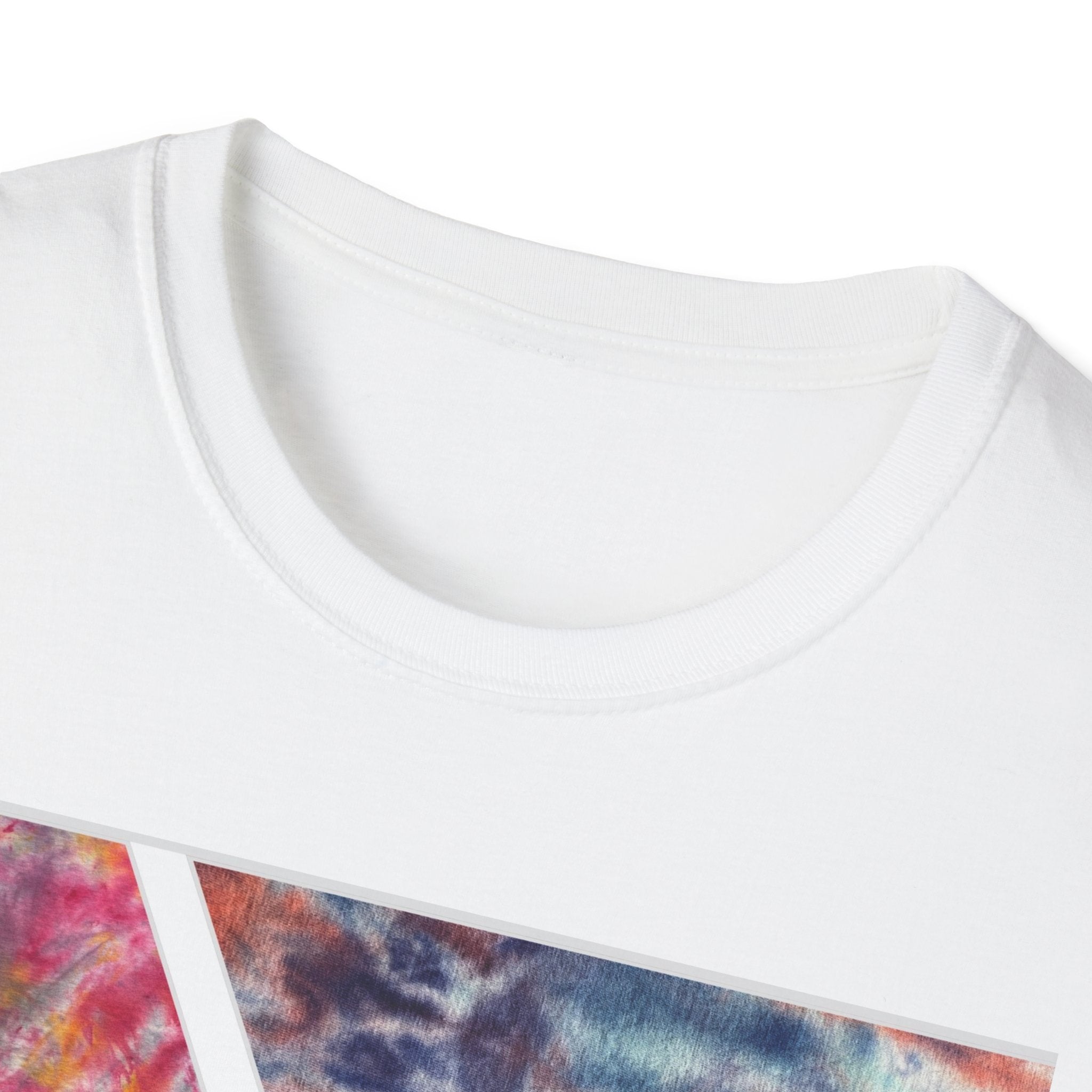 KALEIDOSCOPE: Earth inspired tie dye collage, Unisex Softstyle T-Shirt