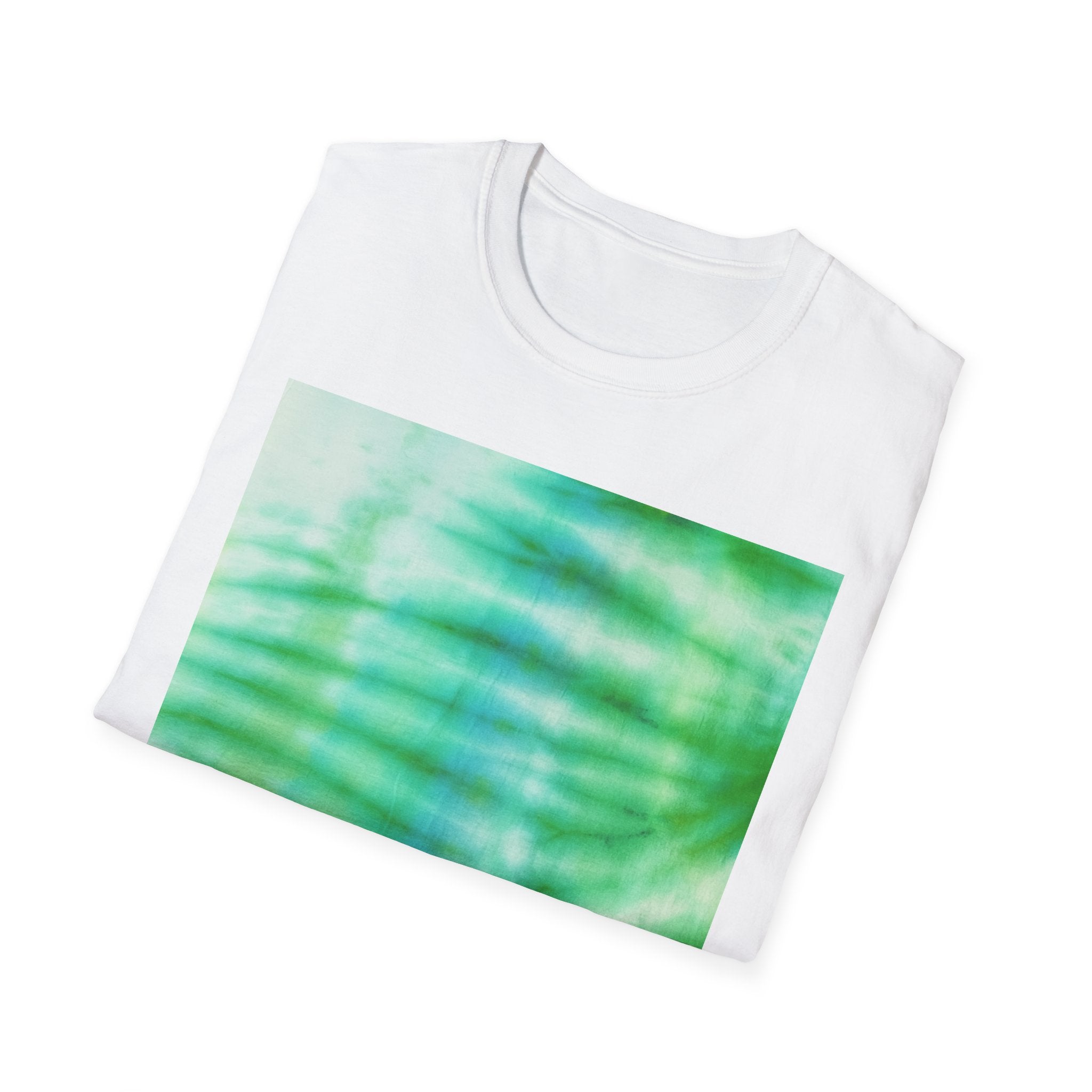 SWAMI: Soft, dreamy sea green/blue Tie-Dye Unisex T-Shirt, Festival Wear, Casual Style, Summer Vibes, Gift for Friends, Eco-Friendly Fashion