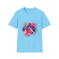 Fifth Dimension 2:  Cool Splash Art Unisex Softstyle T-Shirt, Colorful Tee, Casual Wear, Birthday Gift, Art Lover Shirt, Graphic Tee