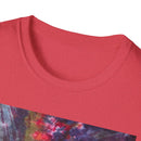 BOMBAY BLITZ:  Galactic Tie-Dye T-Shirt - Unisex Softstyle Tee, Boho Fashion, Festival Wear, Gift for Space Lovers, Casual Everyday Top