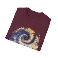 Mocha Spider Dance 2:  Spiral Tie-Dye Unisex T-Shirt, Boho Style Tee, Casual Comfort Shirt, Gift for Nature Lovers, Summer Vibes Apparel