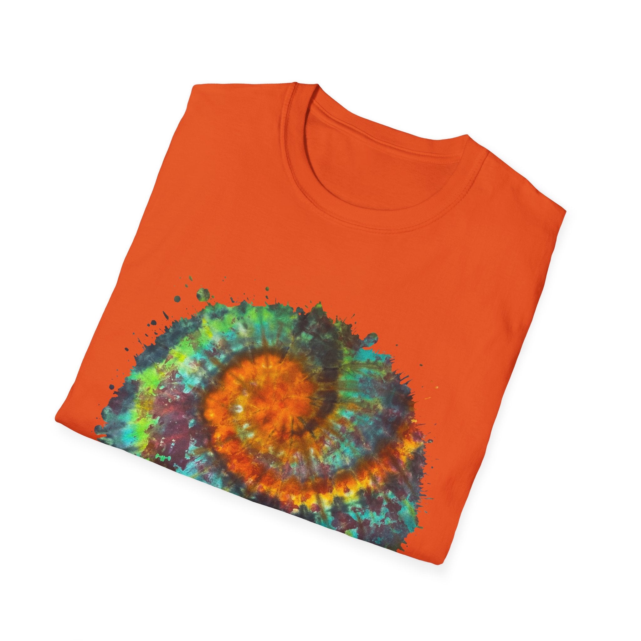 Whiplash 2:  Vibrant Spiral Tie-Dye Unisex T-Shirt, Soft Tee, Colorful Casual Tee, Summer Style shirt, Eco-friendly Gift, Festival Wear
