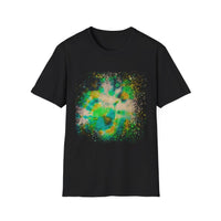 TURQUOISE TREASURE:  Colorful, splat style, Vibrant Abstract T-Shirt | Unisex Softstyle Graphic Tee, Casual Wear, Gift for Art Lovers, Summer Fashion, Unique Design