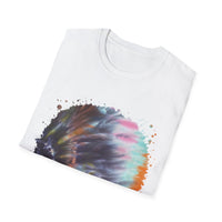Bravado 2:  Colorful Tie-Dye Unisex Softstyle T-Shirt with Abstract Design, Perfect for Festivals, Casual Outings, Relaxed Days, Summer Vibes, and Gifts