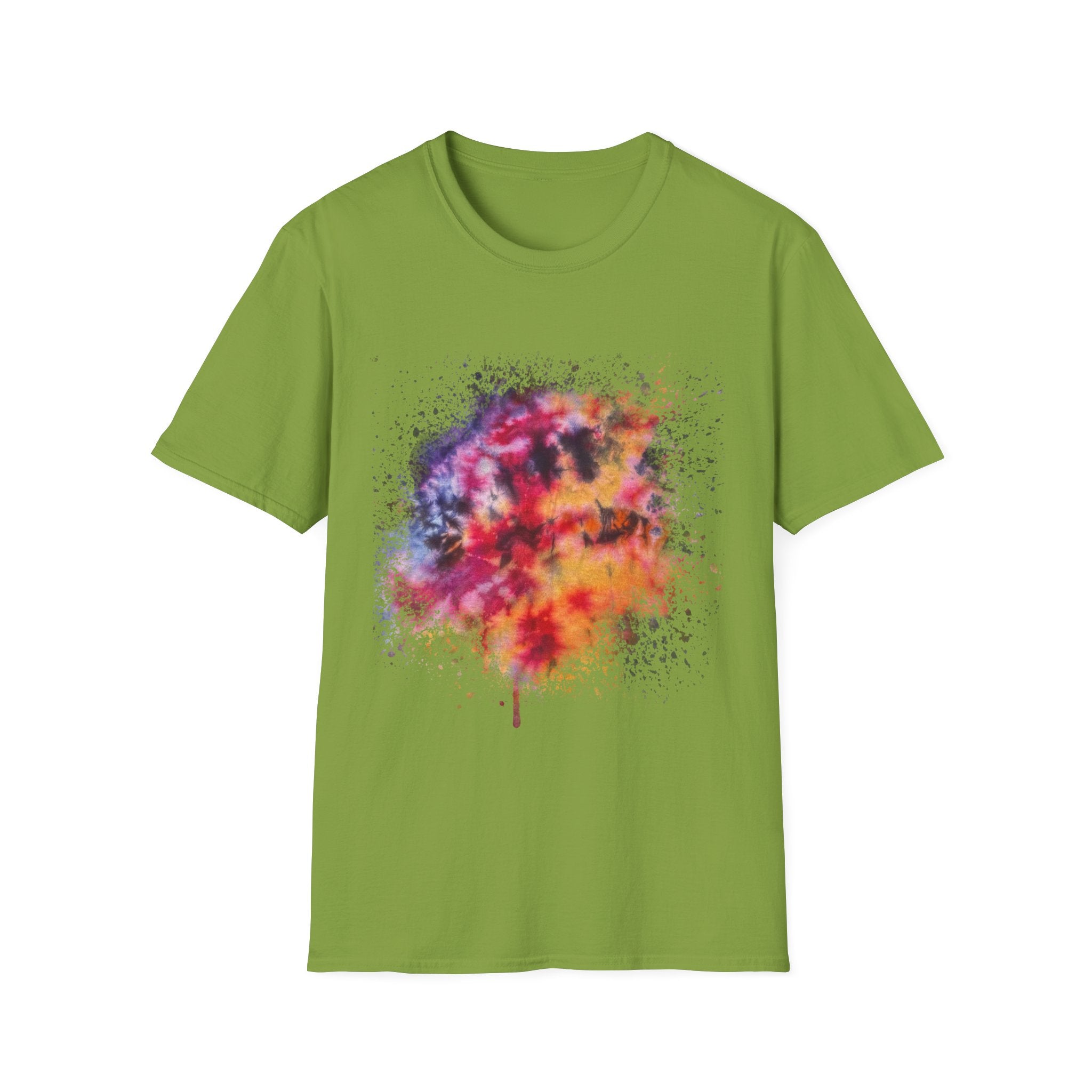 Serenade 2:  Vibrant Drip Artistic T-Shirt, Unisex Softstyle Tee, Colorful Streetwear, Graphic Tee, Casual Artwear, Trendy Summer Shirt