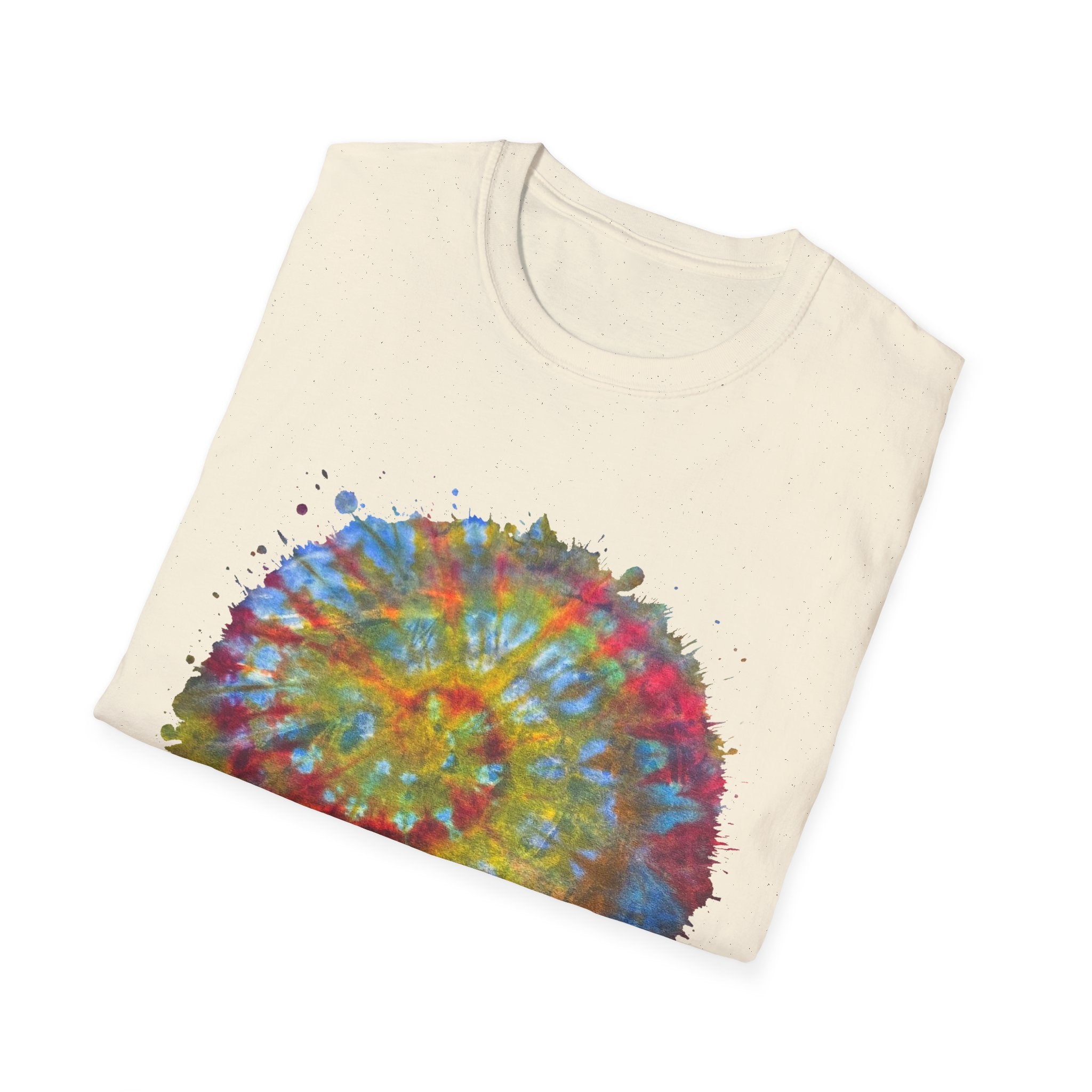 Watermelon Krush 2:  Colorful Spiral Tie-Dye Unisex Softstyle T-Shirt, Summer Vibes Shirt, Festival Apparel, Gift for Her, Boho Fashion