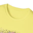 Dynasty 2: Colorful, splat style, tie dye Abstract Graphic Unisex Softstyle T-Shirt, Casual Wear, Unique Art Tee, Gift for Art Lovers, Trendy Everyday Top