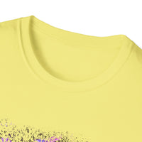 Dynasty 2: Colorful, splat style, tie dye Abstract Graphic Unisex Softstyle T-Shirt, Casual Wear, Unique Art Tee, Gift for Art Lovers, Trendy Everyday Top