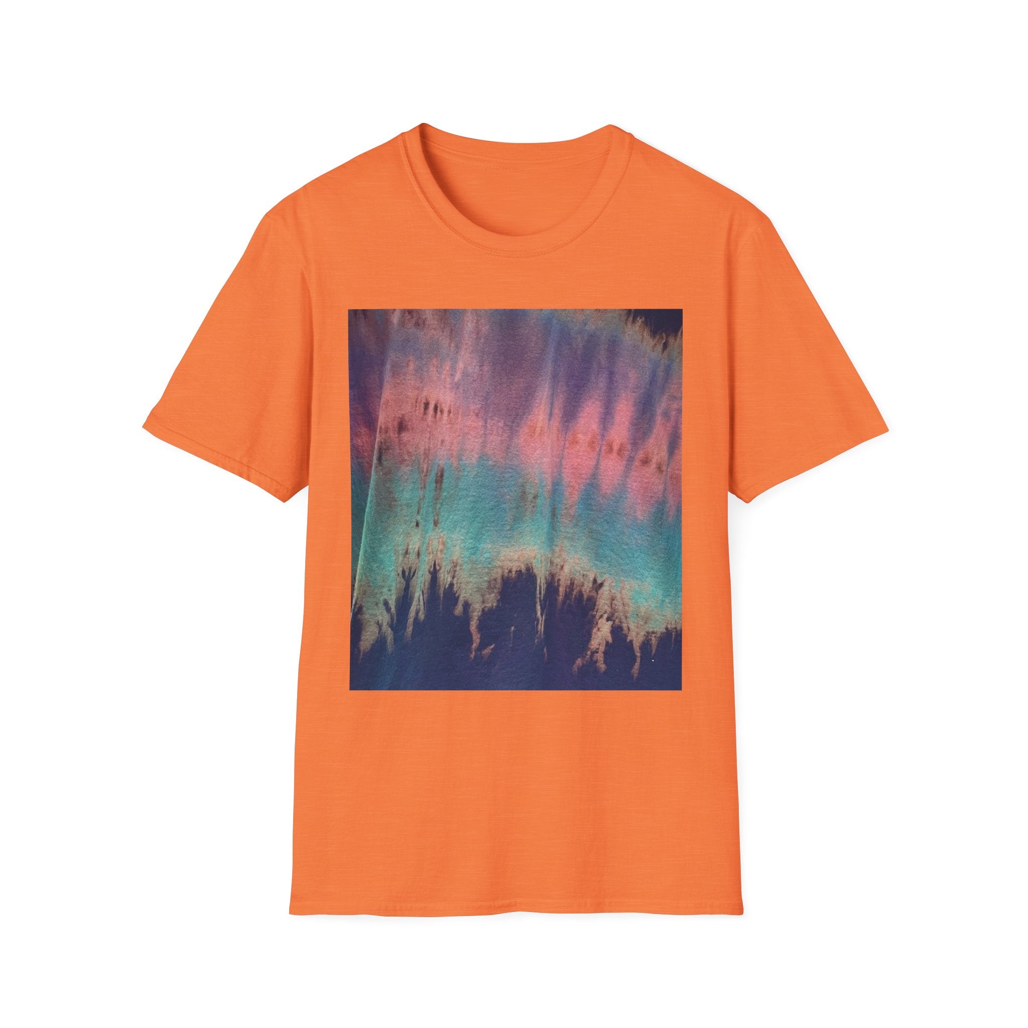 MOMENTUM: Northern Lights inspired, Edgy, Vibrant Tie-Dye Unisex T-Shirt, Softstyle Tee for Summer, Casual Wear, Fashion Statement, Gift for Friends, Festival Outfit, Relaxed Fit