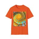 SOLAR PASSION:  Sun inspired tie dye, Boho Spiral Sun T-Shirt - Artistic Graphic Tee for Relaxed Vibes, Festival Wear, Gifts for Creatives, Unisex Tees, Everyday Comfort