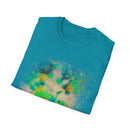 TURQUOISE TREASURE:  Colorful, splat style, Vibrant Abstract T-Shirt | Unisex Softstyle Graphic Tee, Casual Wear, Gift for Art Lovers, Summer Fashion, Unique Design
