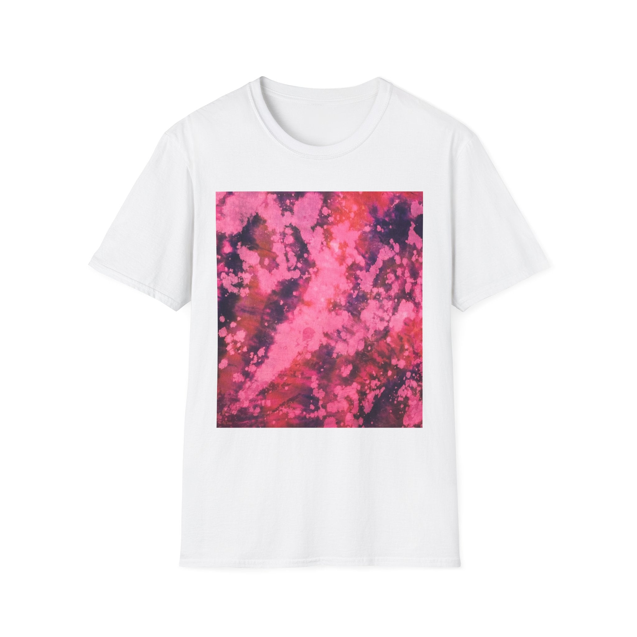 MAGENTA MADNESS;  Smash style, Vibrant Tie-Dye T-Shirt, Unisex Softstyle Tee for Festivals, Summer Vibes, Gifts for Friends, Casual Wear, Easy Fashion