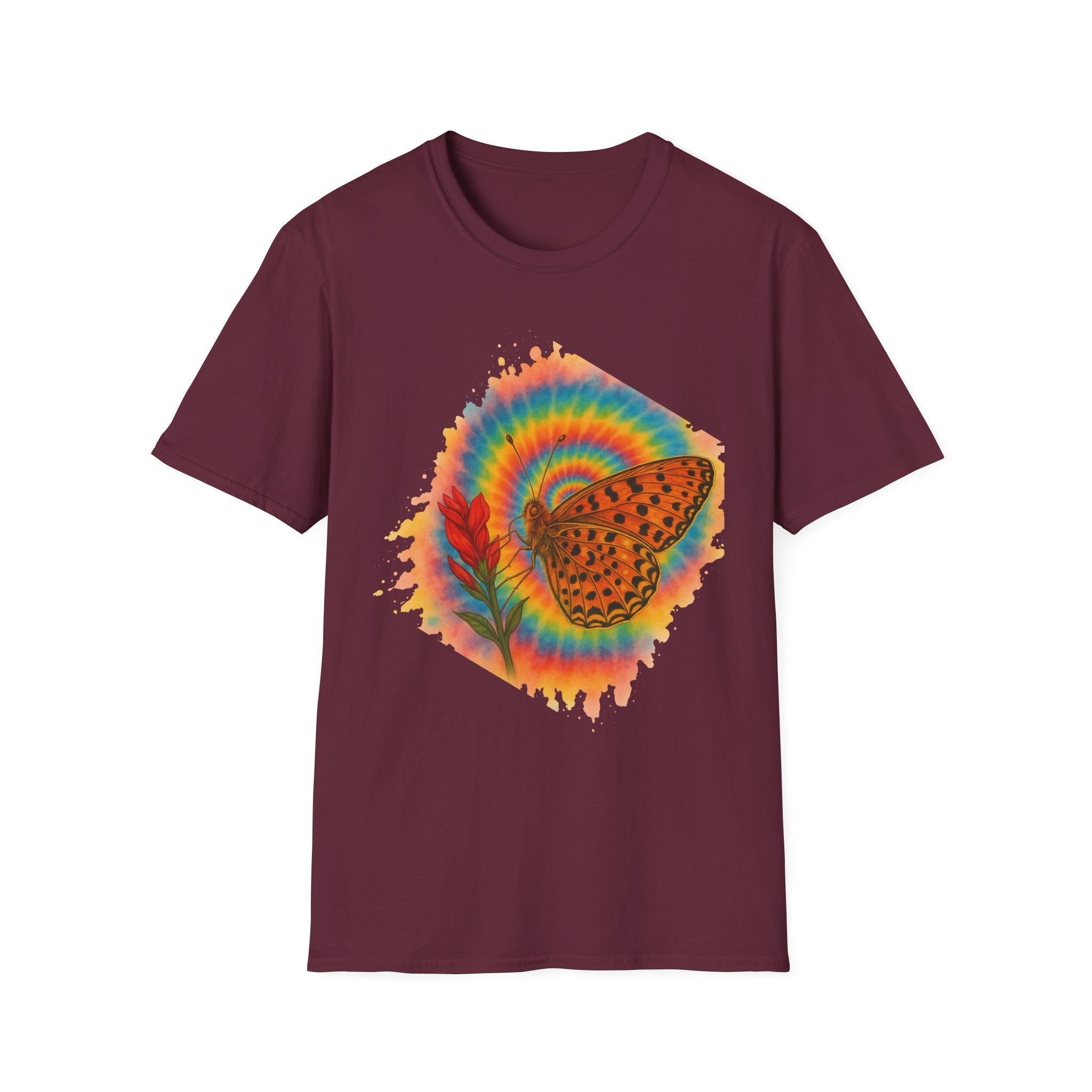 The Butterfly Effect:  Bohemian Butterfly T-Shirt, Vibrant Graphic Tee for Nature Lovers, Unisex Gift for Birthdays, Festivals, Boho Style Apparel