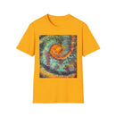 WHIPLASH: Edgy, colorful,  Spiral Unisex Softstyle T-Shirt, Tie-Dye Tee, Casual Wear, Festival Clothing, Summer Vibes, Unique Gift Idea