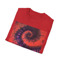 POWER BALL BLISS: Vibrant swirl Tie-Dye Unisex Softstyle T-Shirt, Summer Festival Tee, Bohemian Apparel, Gift for Friends, Unique Graphic Shirt