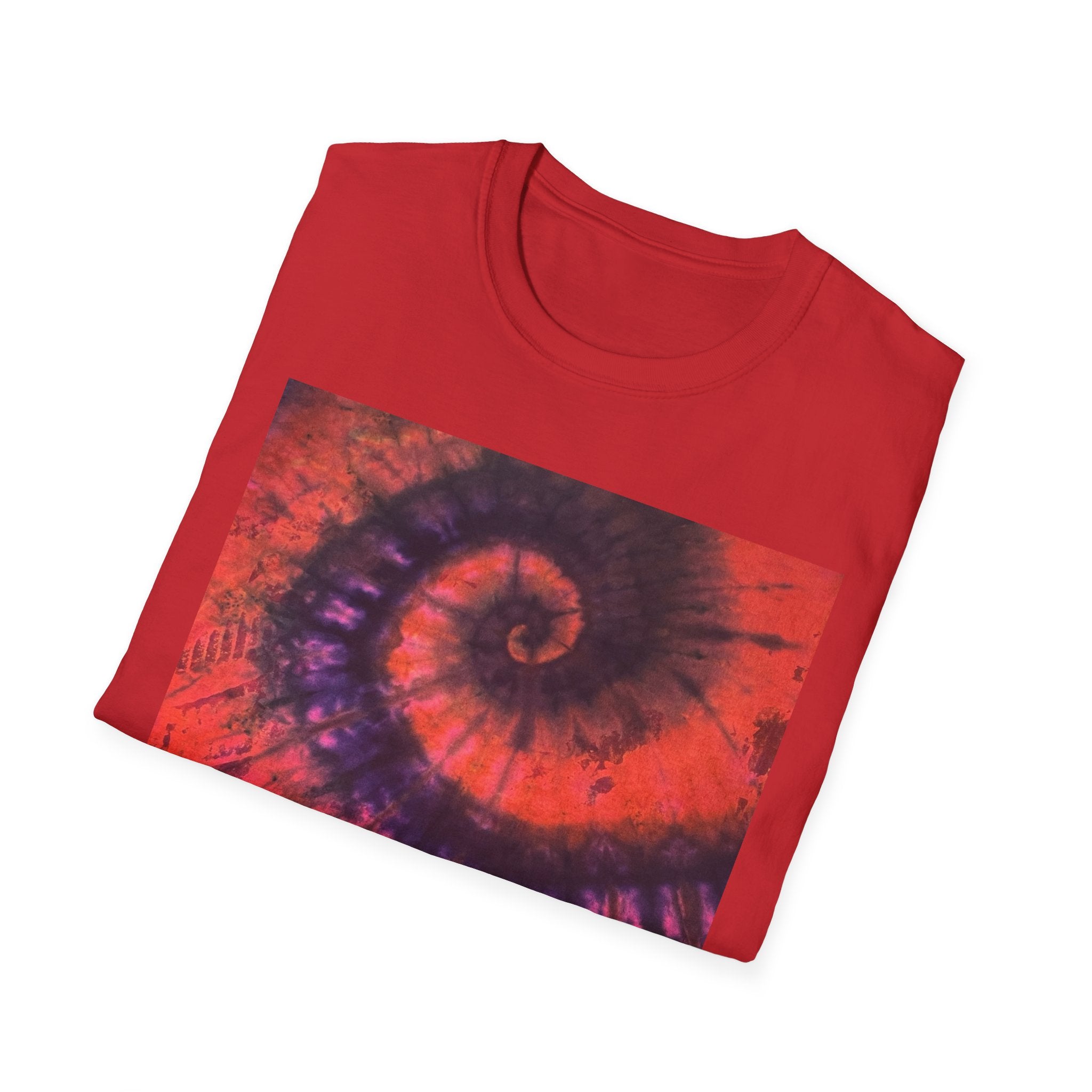 POWER BALL BLISS: Vibrant swirl Tie-Dye Unisex Softstyle T-Shirt, Summer Festival Tee, Bohemian Apparel, Gift for Friends, Unique Graphic Shirt