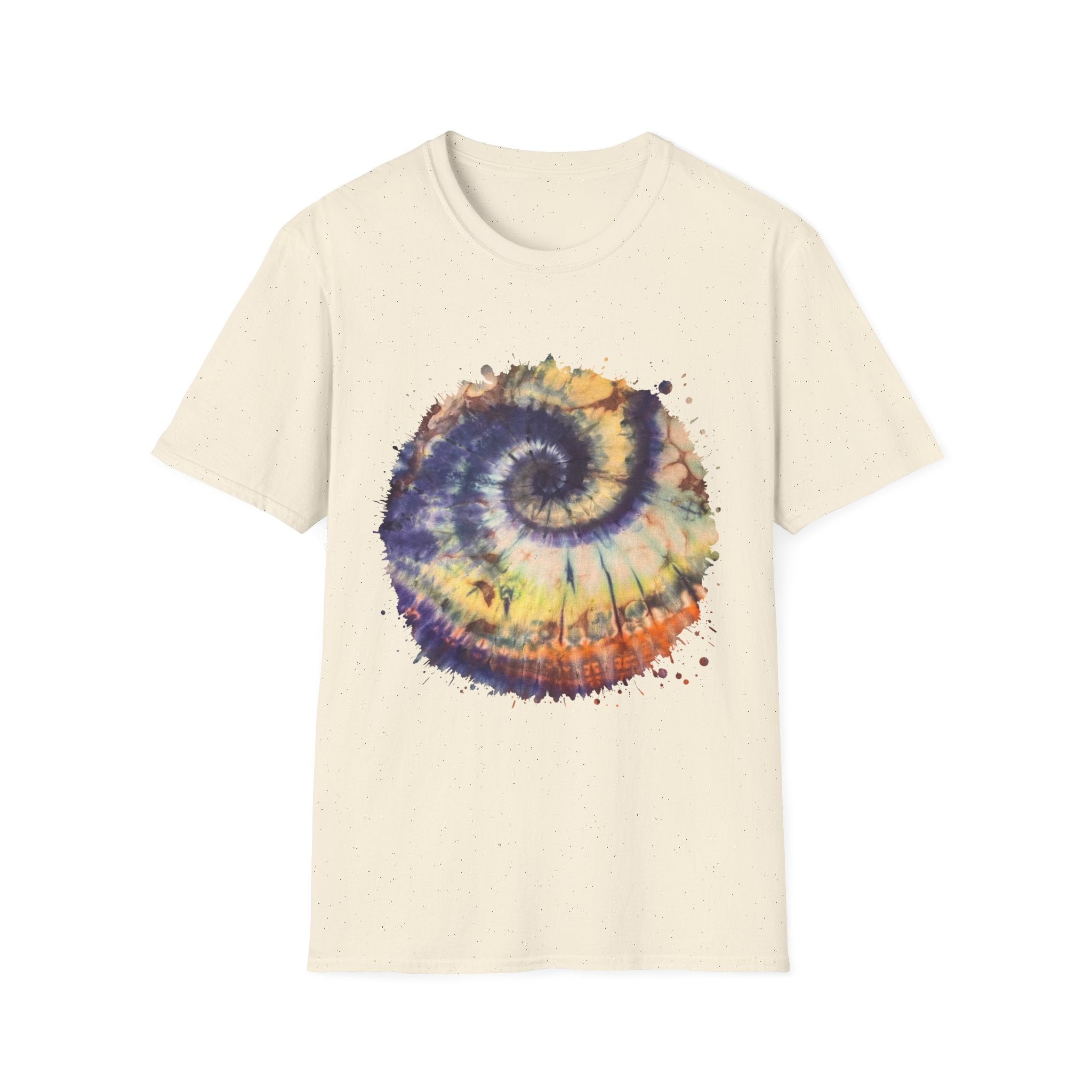 Mocha Spider Dance 2:  Spiral Tie-Dye Unisex T-Shirt, Boho Style Tee, Casual Comfort Shirt, Gift for Nature Lovers, Summer Vibes Apparel