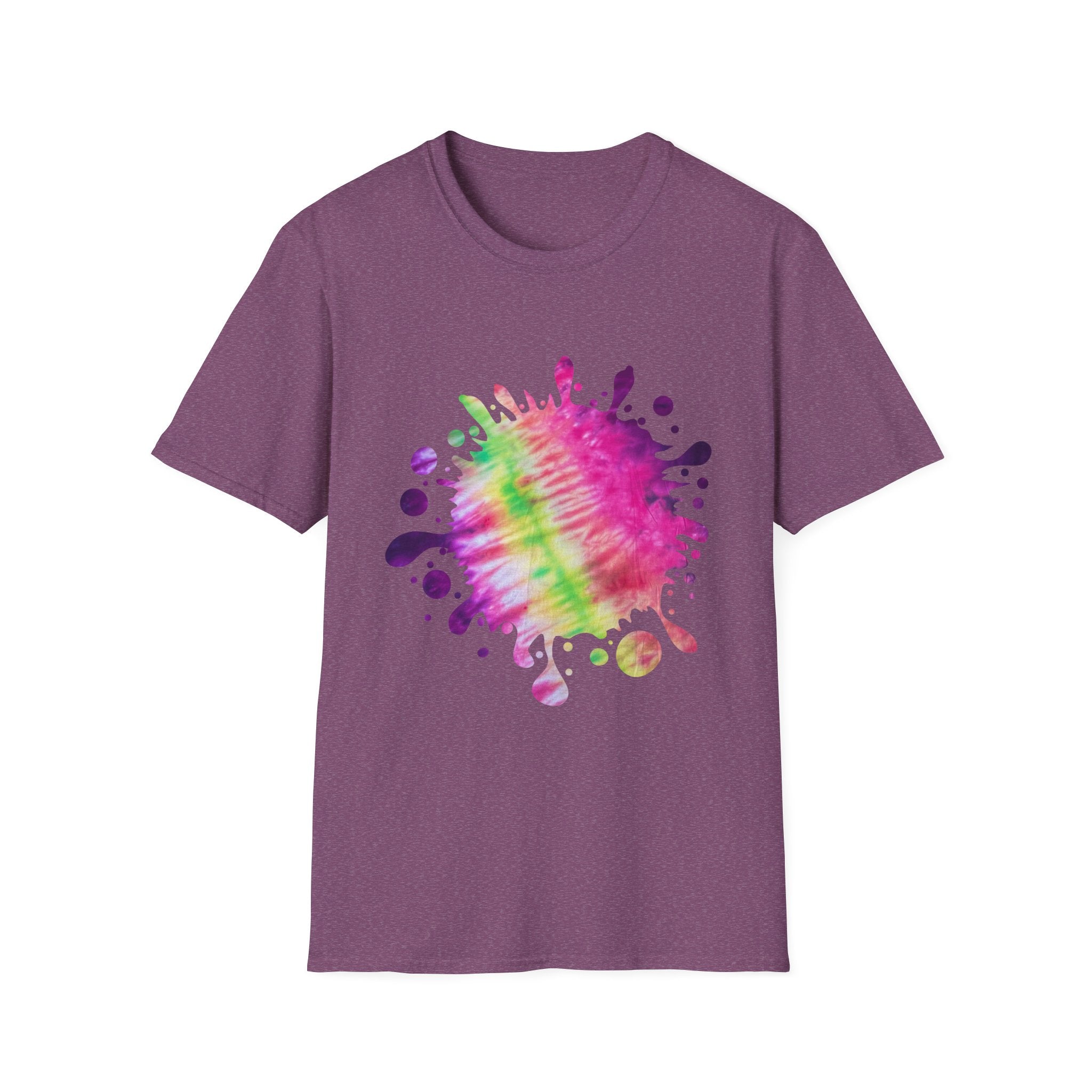 Neon Discovery 2:  Colorful Tie-Dye Splash Unisex Softstyle T-Shirt, Casual Tee, Summer Vibes, Festival Wear, Everyday Comfort, Gift Idea