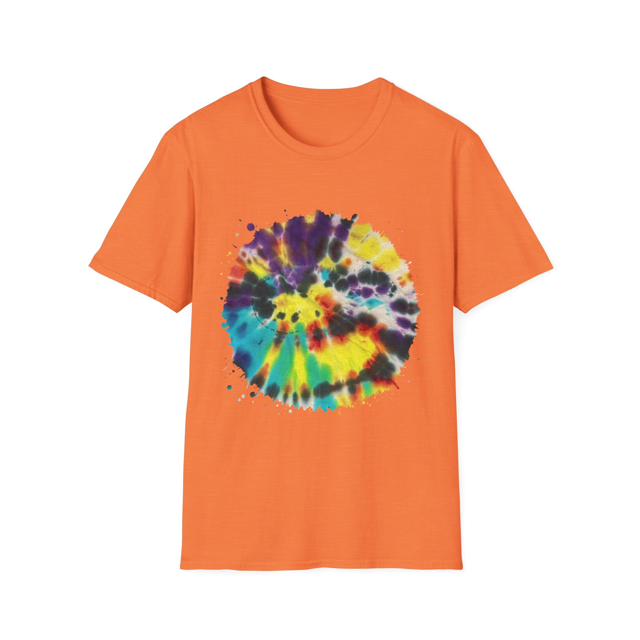PARAGON 2: Splatter style, jubilee tie dye, Colorful Tie-Dye Unisex Softstyle T-Shirt, Boho Tee, Summer Fashion, Festival Wear, Casual Outfit, Gift Idea