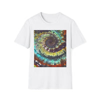 TEMPTATION: Mystical Vibrant Tie-Dye T-Shirt, Unisex Softstyle Tee, Boho Festival Wear, Summer Vibe Shirt, Eco-Friendly Apparel, Gift for Him or Her