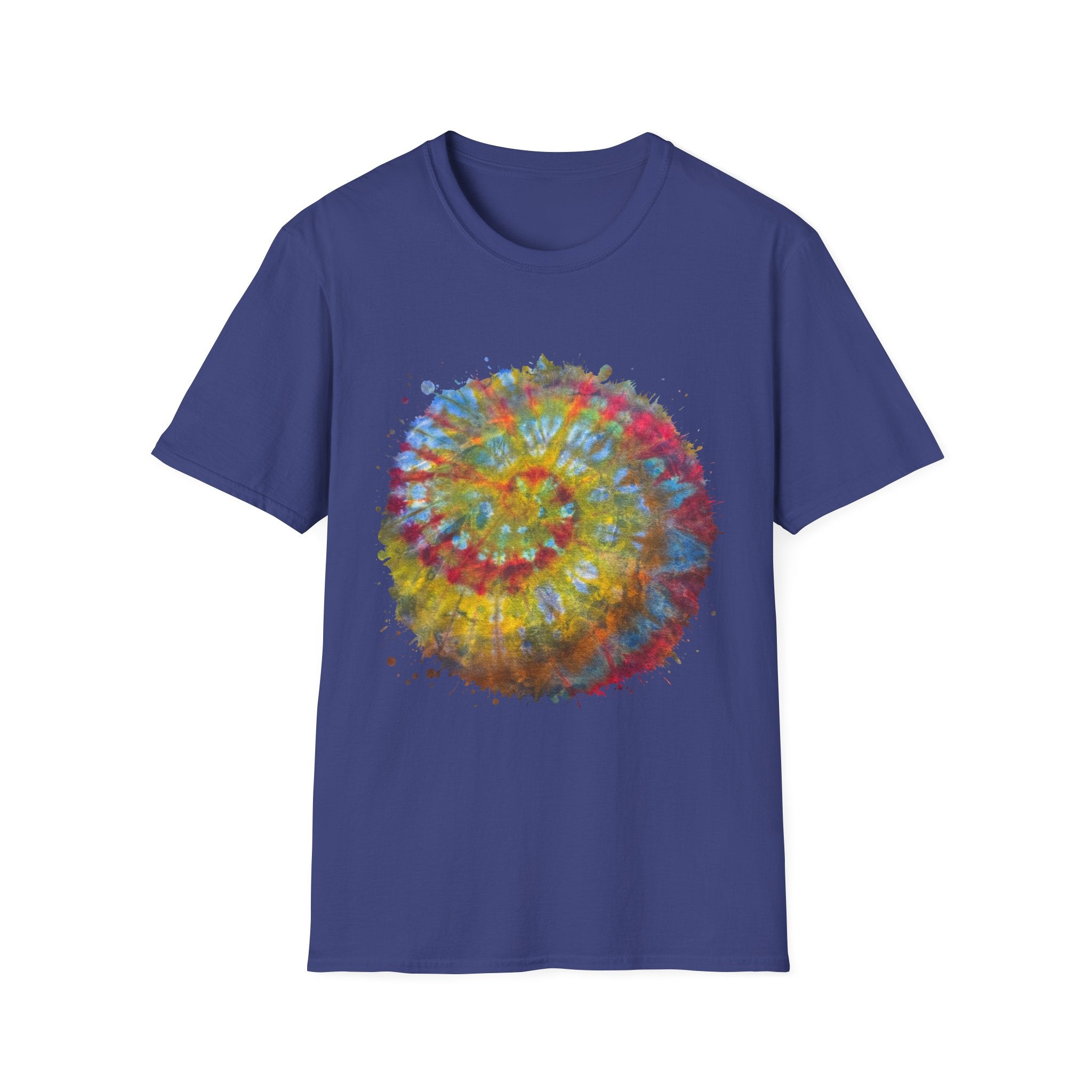 Watermelon Krush 2:  Colorful Spiral Tie-Dye Unisex Softstyle T-Shirt, Summer Vibes Shirt, Festival Apparel, Gift for Her, Boho Fashion