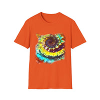 Gideon 2:  Vibrant Swirl Snowy Unisex Softstyle T-Shirt, Colorful Tie-Dye Tee, Trendy Casual Wear, Perfect Gift, Summer Vibes