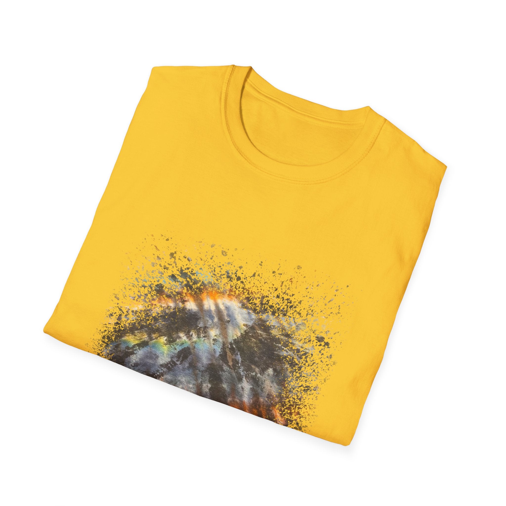 Asteroid Menace 2:  Artistic Abstract Unisex Softstyle T-Shirt | Trendy Graphic Tee, Casual Wear, Unique Fashion Gift, Art Lover Apparel, Everyday Comfort