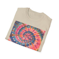 RAINBOW BALLAD: Colorful  rainbow sherbet style,  Tie-Dye Unisex Softstyle T-Shirt | Boho Vibe, Summer Essentials, Eco-Friendly Fashion, Gift for Friends, Casual Wear