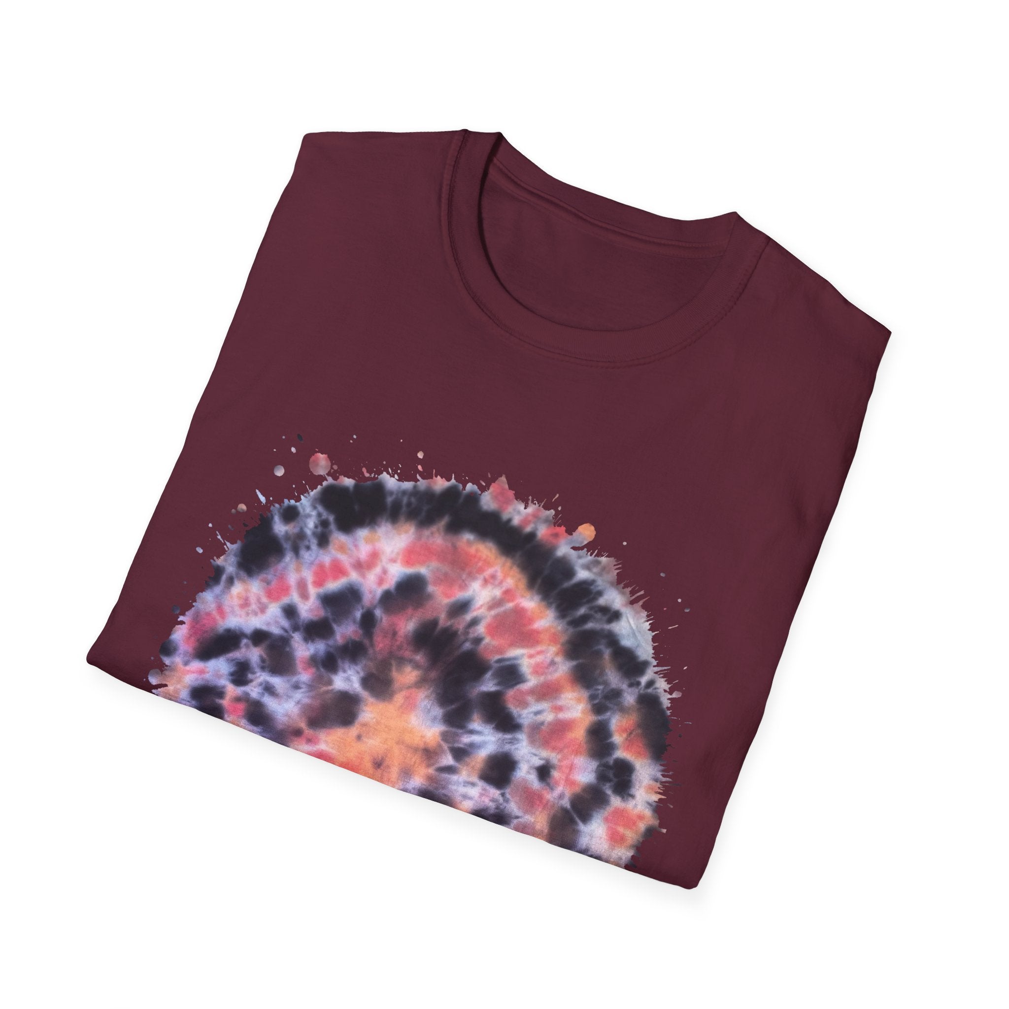 Tangerine Tiger 2:  Artistic Tie-Dye Unisex Softstyle T-Shirt, Casual Wear, Festival Outfit, Gift for Him/Her, Summer Vibes, Eco-Friendly Fashion