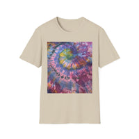 DRAGONFLY DESTINY: Fantasy inspired, Vibrant Tie-Dye T-Shirt, Unisex Softstyle Tee for Festivals, Summer Outings, Birthday Gifts, Casual Wear, Eco-Friendly Fashion