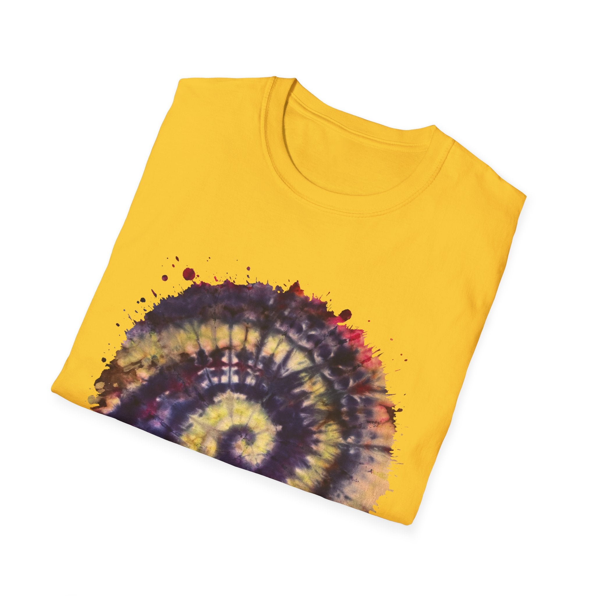 Scarlet Saga 2:  Spiral Tie-Dye Unisex Softstyle T-Shirt | Boho Chic, Casual Wear, Gift for Artists, Summer Fashion, Music Festivals